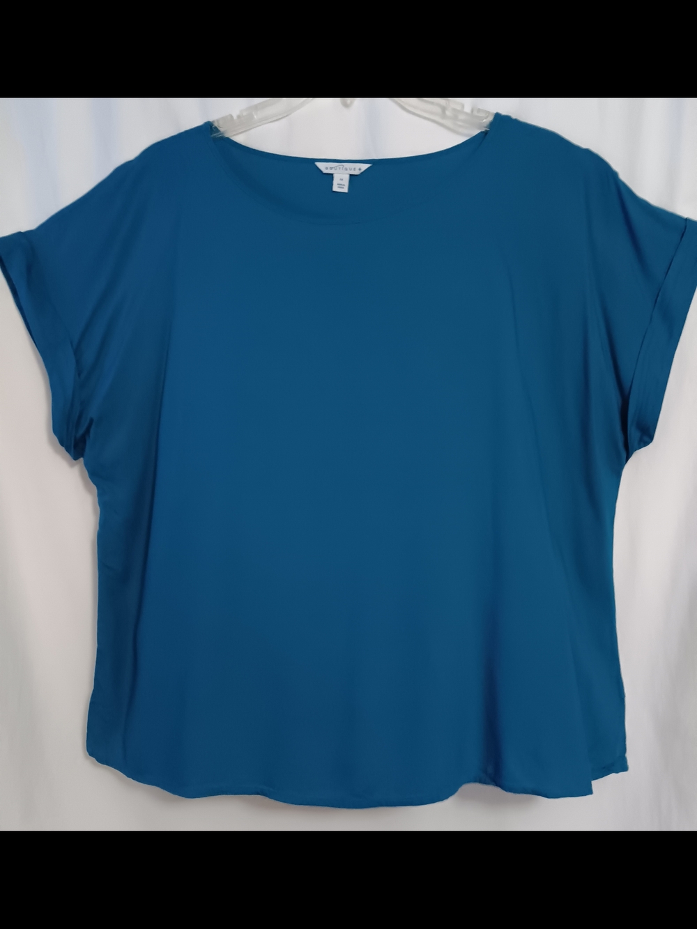 Studio Works Blue Relaxed Fit Short Sleeve Blouse